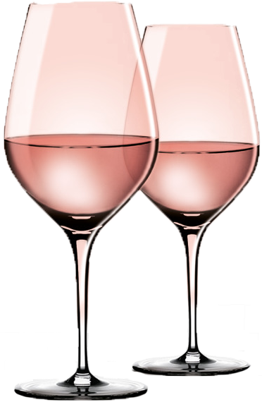 Two Pink Wine Glasses Transparent