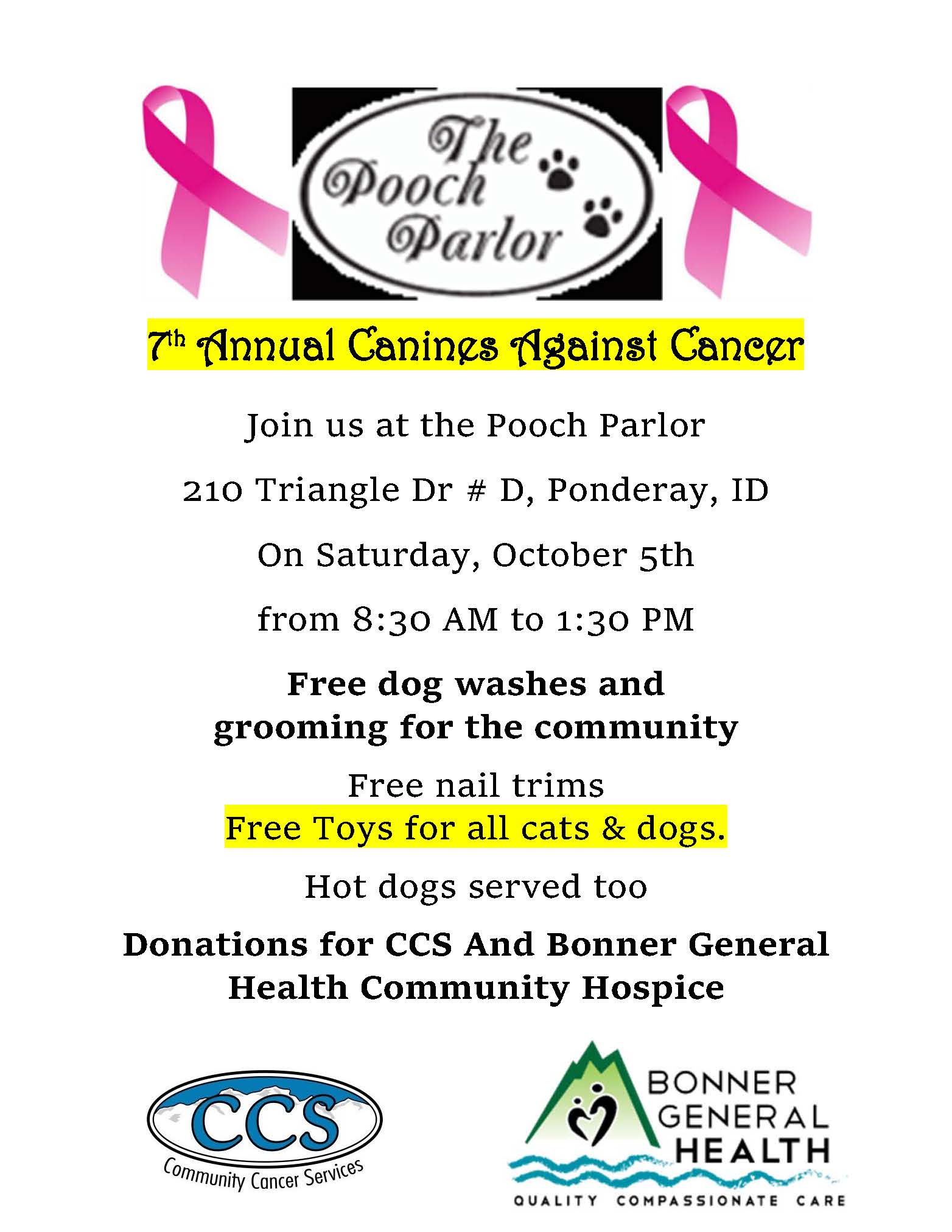 Canines Against Cancer 2019 flier